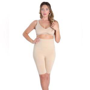 MeMoi SlimMe High-Waisted Seamless Firming Thigh Shaper Nude XL/4 NIP
